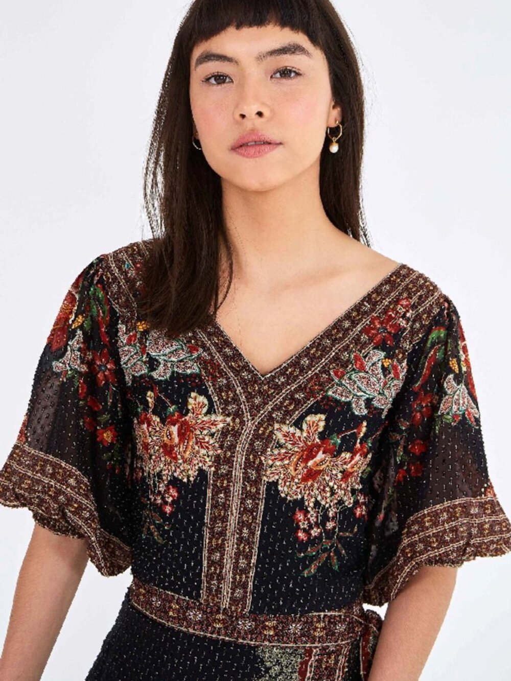 Farm Rio Black Textured Magic Blouse S/M